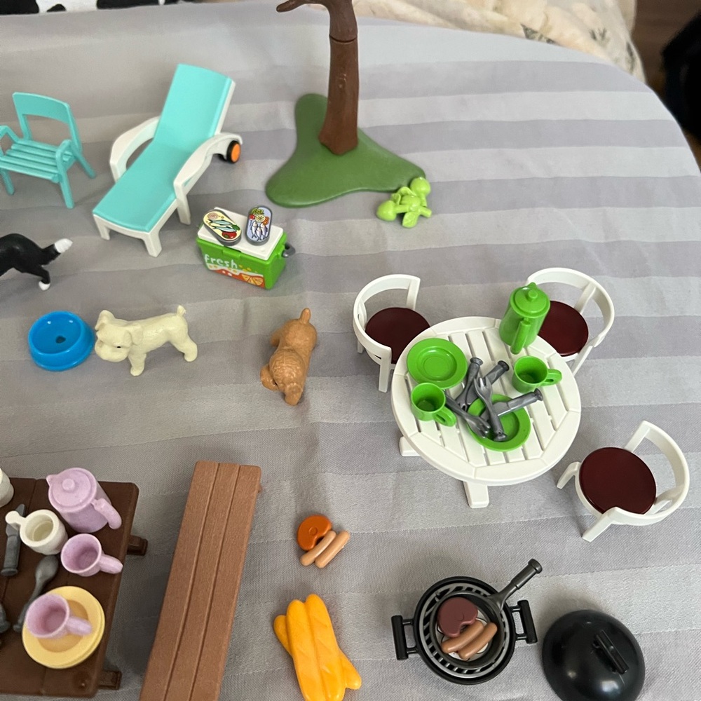 Deluxe Kids Playset with White Table and Green Accessories